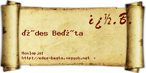 Édes Beáta névjegykártya
